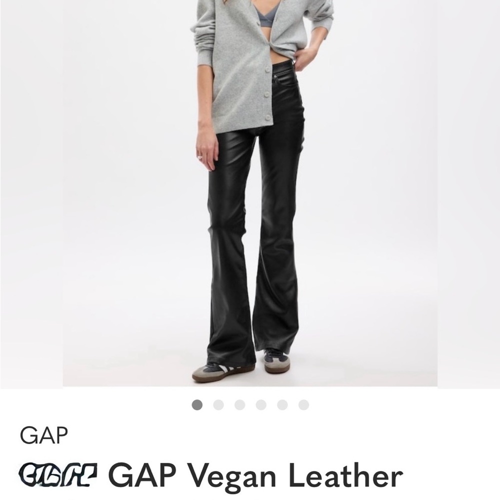 GAP Black Vegan Leather Trousers